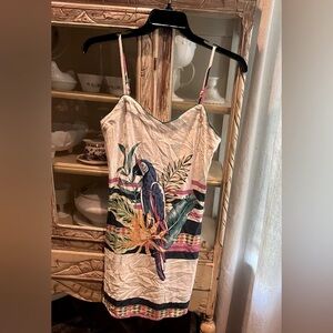 MUNNY Sleeveless Brazilian Tropical Parrot Print Dress Size 40